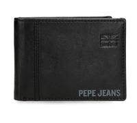 Pepe Jeans Cortland Cartera con Monedero Negro 11x8x1 cms Piel by Joumma Bags