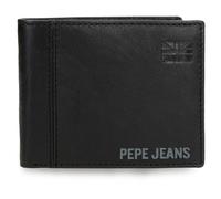 Pepe Jeans Cortland Cartera Horizontal con Billetera Extraible Negro 11x8,5x1 cms Piel by Joumma Bags