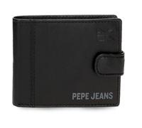 Pepe Jeans Cortland Cartera Horizontal con Cierre de Clic Negro 11x8,5x1 cms Piel by Joumma Bags