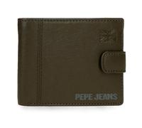 Pepe Jeans Cortland Cartera Horizontal con Cierre de Clic Verde 11x8,5x1 cms Piel by Joumma Bags