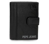 Pepe Jeans Cortland Cartera Vertical con Cierre de Clic Negro 8,5x10,5x1 cms Piel by Joumma Bags