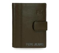 Pepe Jeans Cortland Cartera Vertical con Cierre de Clic Verde 8,5x10,5x1 cms Piel by Joumma Bags