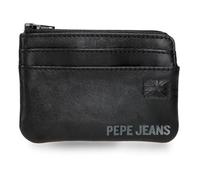 Pepe Jeans Cortland Monedero con Tarjetero Negro 11x7x1,5 cms Piel by Joumma Bags