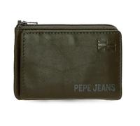 Pepe Jeans Cortland Monedero con Tarjetero Verde 11x7x1,5 cms Piel by Joumma Bags