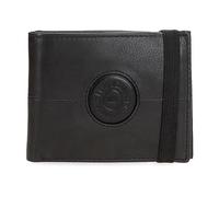 Pepe Jeans Cracker Cartera con Cinta elástica Negro 11,5x8,5x1 cms Piel