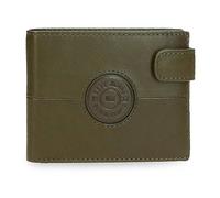 Pepe Jeans Cracker Cartera Horizontal con Cierre de Clic Verde 11x8,5x1 cms Piel
