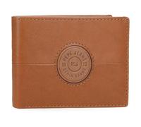 Pepe Jeans Cracker Cartera Horizontal con Monedero Beige 11x8x1 cms Piel by Joumma Bags