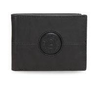 Pepe Jeans Cracker Cartera Horizontal con Monedero Negro 11x8x1 cms Piel