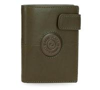Pepe Jeans Cracker Cartera Vertical con Cierre de Clic Verde 8,5x10,5x1 cms Piel