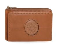 Pepe Jeans Cracker Monedero con Tarjetero Beige 11x7x1,5 cms Piel by Joumma Bags