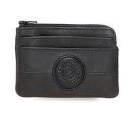 Pepe Jeans Cracker Monedero Negro 11x7x1,5 cms Piel