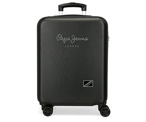 Pepe Jeans Cromwell Maleta de Cabina Negro 38x55x20 cms Rígida ABS Cierre de combinación Lateral 35L 2,74 kgs 4 Ruedas Equipaje Mano