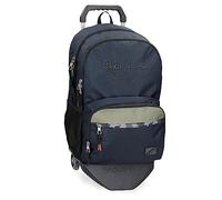 Pepe Jeans Cromwell Mochila Escolar Doble Compartimento con Carro Negro 33x46x15 cms Poliéster 22,77L