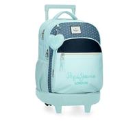 Pepe Jeans Dalma Mochila Compact 2 Ruedas Azul 32x43x21 cms Poliéster by Joumma Bags
