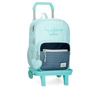 Pepe Jeans Dalma Mochila Escolar Doble Compartimento con Carro Azul 30x40x13 cms Poliéster by Joumma Bags
