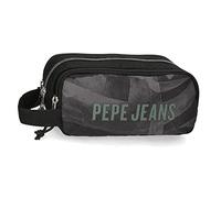 Pepe Jeans Davis Estuche Triple Negro 22x10x9 cms Poliéster