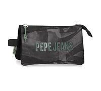 Pepe Jeans Davis Estuche Triple Negro 22x12x5 cms Poliéster