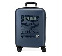 Pepe Jeans Davis Maleta de cabina Azul 38x55x20 cms Rígida ABS Cierre de combinación lateral 35L 2 kgs 4 Ruedas dobles Equipaje de Mano