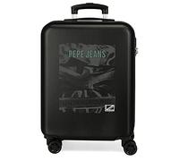 Pepe Jeans Davis Maleta de cabina Negro 38x55x20 cms Rígida ABS Cierre de combinación lateral 35 2 kgs 4 Ruedas dobles Equipaje de Mano