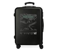 Pepe Jeans Davis Maleta mediana Negro 46x65x23 cms Rígida ABS Cierre de combinación lateral 56 3 kgs 4 Ruedas dobles