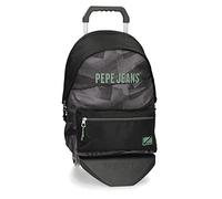 Pepe Jeans Davis Mochila para Portátil Doble Compartimento con Carro 15,6" Negro 31x44x15 cms Poliéster 20,46L