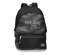 Pepe Jeans Davis Mochila para Portátil Doble Compartimento 15,6" Negro 31x44x17,5 cms Poliéster 20,46L