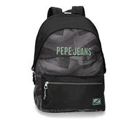 Pepe Jeans Davis Mochila para Portátil Doble Compartimento Adaptable a Carro 15,6" Negro 31x44x17,5 cms Poliéster 20,46L