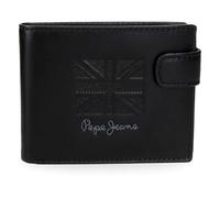 Pepe Jeans Denver Cartera Horizontal con Cierre de Clic Azul 11x8,5x1 cms Piel by Joumma Bags