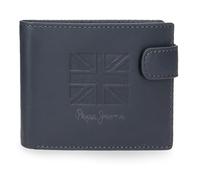 Pepe Jeans Denver Cartera Horizontal con Cierre de Clic Azul 11x8,5x1 cms Piel by Joumma Bags