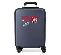 Pepe Jeans Dikran Maleta de cabina Azul 38x55x20 cms Rígida ABS Cierre de combinación lateral 34L 2,74 kgs 4 Ruedas dobles