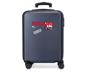 Pepe Jeans Dikran Maleta de cabina Azul 38x55x20 cms Rígida ABS Cierre de combinación lateral 34L 2,74 kgs 4 Ruedas dobles