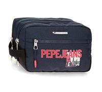 Pepe Jeans Dikran Neceser Dos Compartimentos Adaptable Azul 26x16x12 cms Poliéster