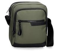 Pepe Jeans Dorking Bandolera Portatablet Dos Compartimentos Verde 22x27x10 cms Poliéster con Detalles en Piel Sintética by Joumma Bags