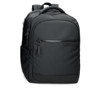 Pepe Jeans Dorking Mochila de Cabina para Portátil 15,6 Pulgadas Negro 31x44x15 cms Poliéster con Detalles en Piel Sintética 20,46L by Joumma Bags