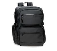 Pepe Jeans Dorking Mochila para Portátil Adaptable 15,6 Pulgadas Negro 28x40x16 cms Poliéster con Detalles en Piel Sintética 17,92L by Joumma Bags