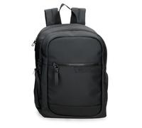 Pepe Jeans Dorking Mochila para Portátil Doble Compartimento Adaptable 15,6 Pulgadas Negro 25x37x12 cms Poliéster con Detalles en Piel Sintética 11,1L by Joumma Bags
