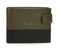 Pepe Jeans Dual Cartera Horizontal con Cierre de Clic Verde 11x8,5x1 cms Piel