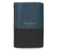 Pepe Jeans Dual Cartera Vertical con Monedero Azul 8,5x11,5x1 cms Piel
