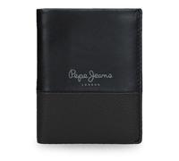 Pepe Jeans Dual Cartera Vertical con Monedero Negro 8,5x10,5x1 cms Piel by Joumma Bags