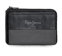 Pepe Jeans Dual Monedero Negro 11x7x1,5 cms Piel
