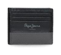 Pepe Jeans Dual Tarjetero Negro 9,5x7,5 cms Piel