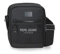 Pepe Jeans Durham Bandolera Portatablet Dos Compartimentos Negro 22x27x10 cms Poliéster by Joumma Bags