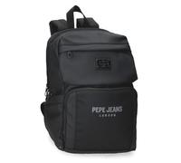 Pepe Jeans Durham Mochila Casual para Portátil 13,3" pulgadas Negro 25x37x12 cms Poliéster 11,1L by Joumma Bags