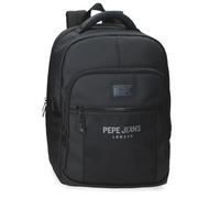 Pepe Jeans Durham Mochila Doble Compartimento Adaptable 15,6" pulgadas Negro 30x42x14,5 cms Poliéster 18,27L by Joumma Bags
