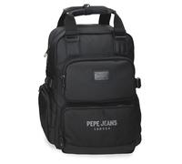 Pepe Jeans Durham Mochila Doble Compartimento Adaptable 15" pulgadas Negro 28x40x16 cms Poliéster 17,92L by Joumma Bags