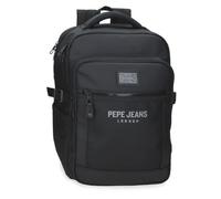 Pepe Jeans Durham Mochila Doble Compartimento Adaptable 15" pulgadas Negro 28x40x16 cms Poliéster 17,92L by Joumma Bags