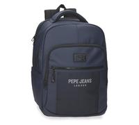 Pepe Jeans Durham Mochila para Portátil 15,6" pulgadas Azul 30x42x14,5 cms Piel Sintética y Poliéster by Joumma Bags