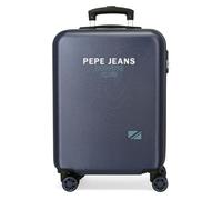 Pepe Jeans Edmon Maleta de Cabina Azul 38x55x20 cms Rígida ABS Cierre de combinación Lateral 34L 2,74 kgs 4 Ruedas Equipaje Mano by Joumma Bags