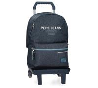 Pepe Jeans Edmon Mochila Escolar con Carro Azul 31x44x17,5 cms Poliéster 23,87L by Joumma Bags