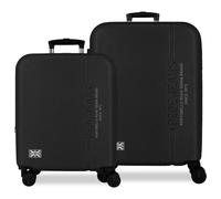 Pepe Jeans Edward Juego de Maletas Negro 55/68 cm Rígida ABS Cierre de combinación Integrado 109L 6,08kg 4 Ruedas Dobles Extensible Equipaje de Mano by Joumma Bags